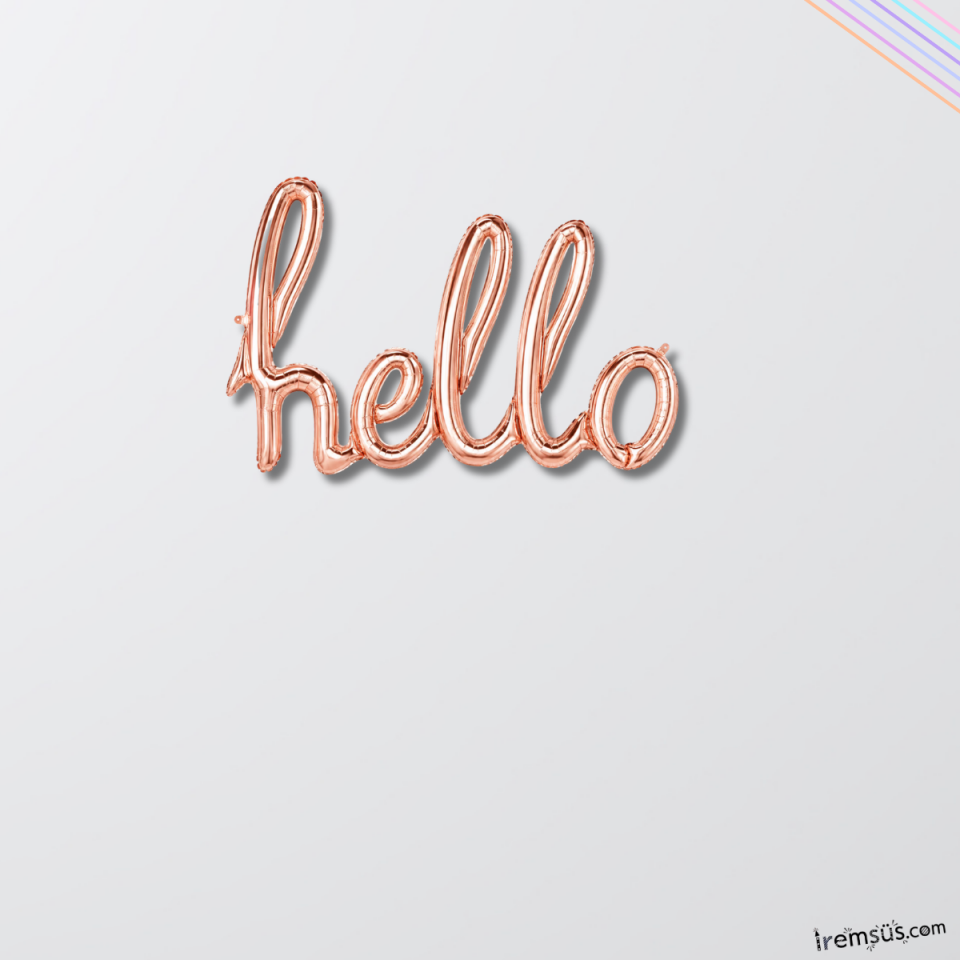 Hello El Yazılı Rose Gold Birleşik Folyo Balon 100 cm