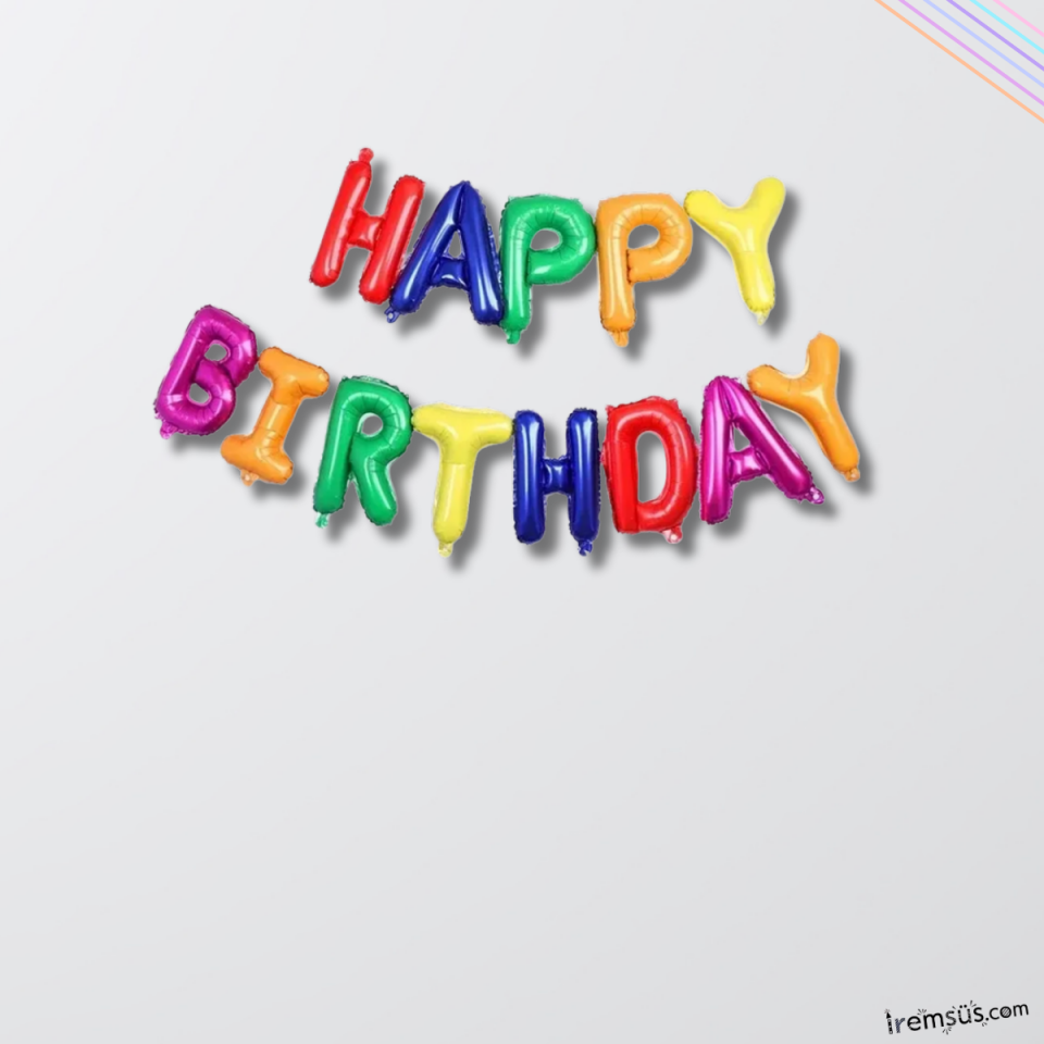 Happy Birthday Yazılı Karışık Renk Folyo Harf Balon 36 cm