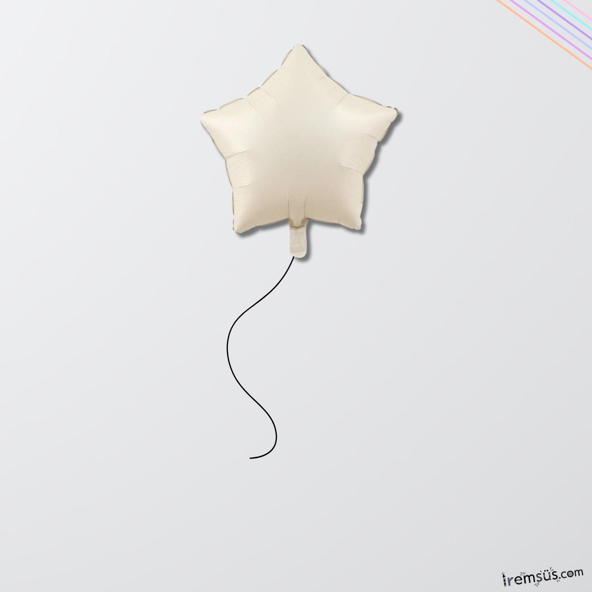Bej Renk Folyo Yıldız Şekilli Helyum Balon 18'' 45 cm 1 Adet Retro Kahve Ton Süsleme Balonu