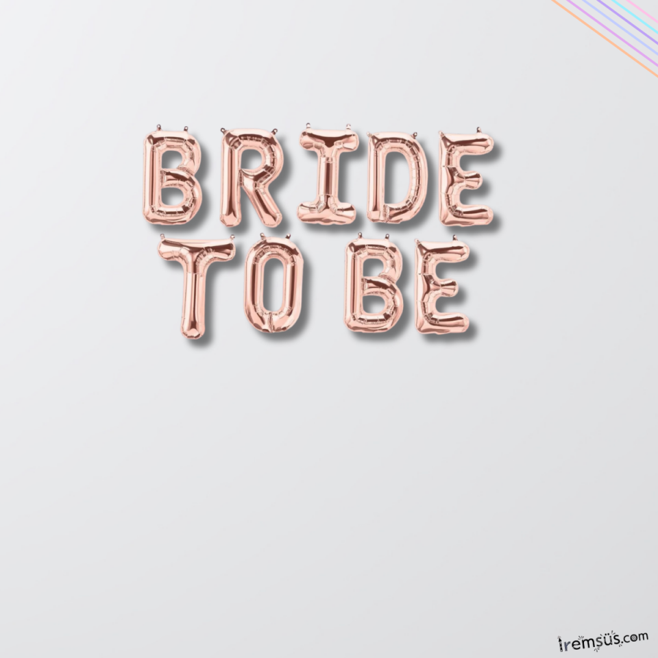 Bride To Be Yazılı Rose Gold Renk Folyo Harf Balon 36 cm