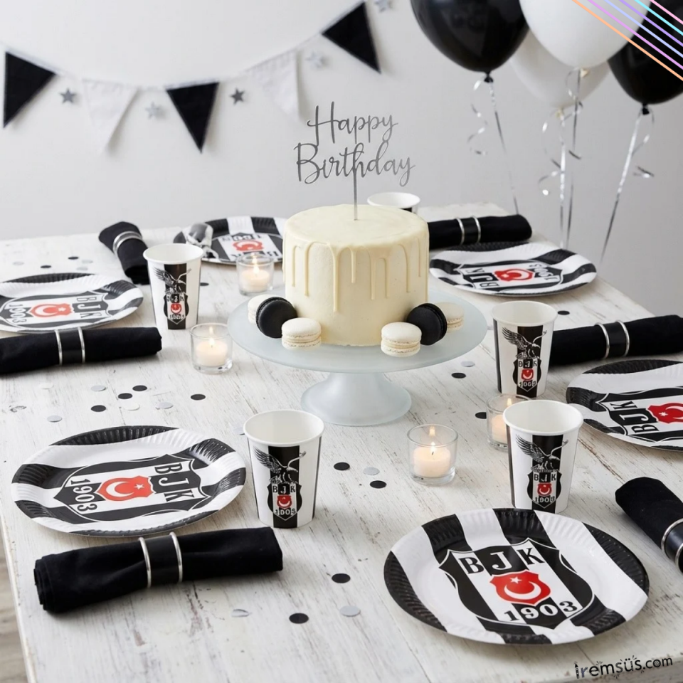 Beşiktaş Takımı Lisanslı Karton Tabak 8 li