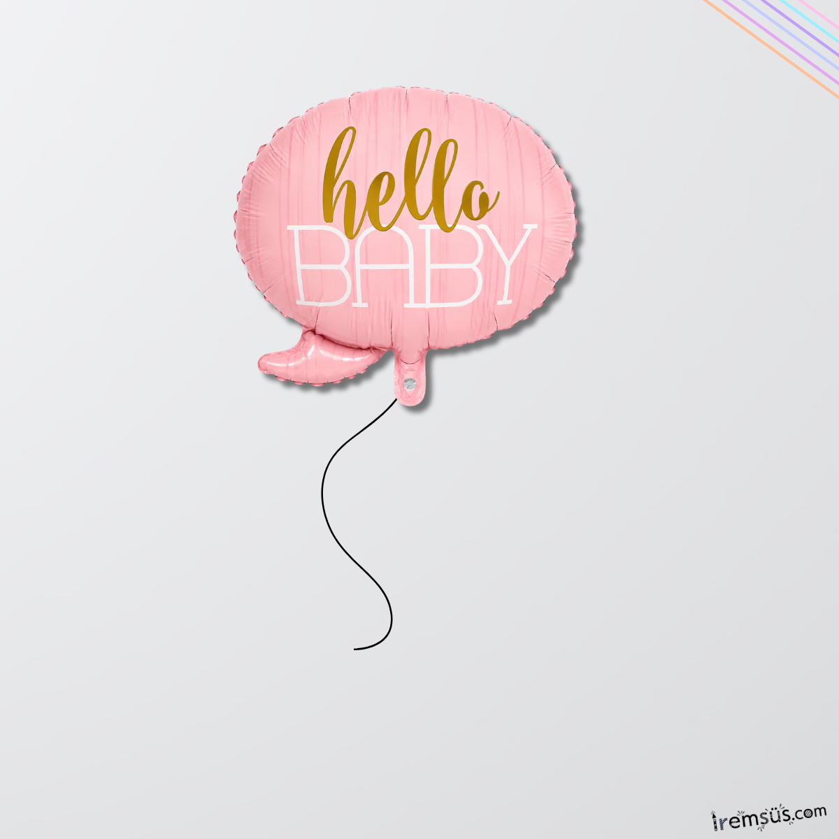 Hello Baby Folyo Helyum Balon Pembe Renk Kız Balonu 24'' Yeni Doğum Kız Bebek Süslemesi