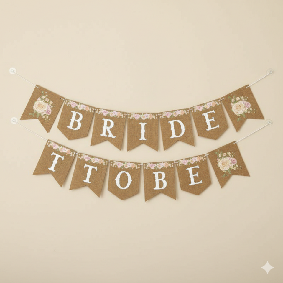 Bride To Be Yazılı Kraft Renk Banner Yazı 190 cm Bekarlığa Veda Partisi Süslemesi