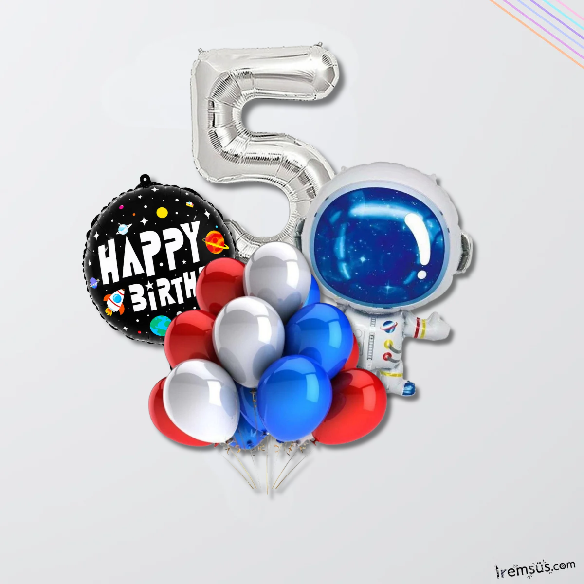 5 Yaş Doğum Günü Uzay Konsept Balon Süsleme Seti