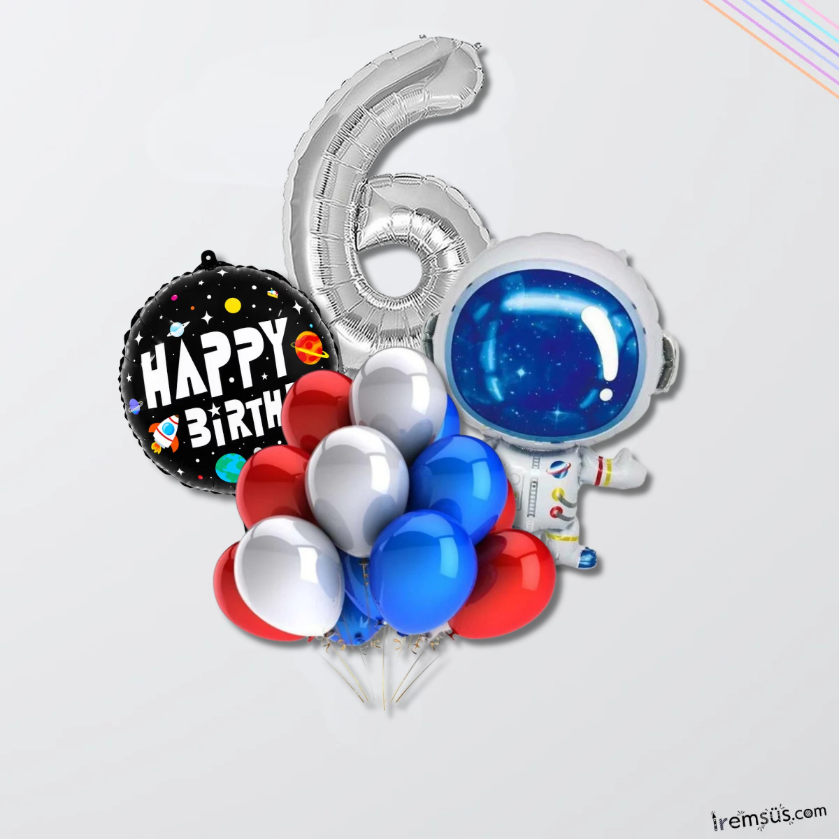 6 Yaş Doğum Günü Uzay Konsept Balon Süsleme Seti