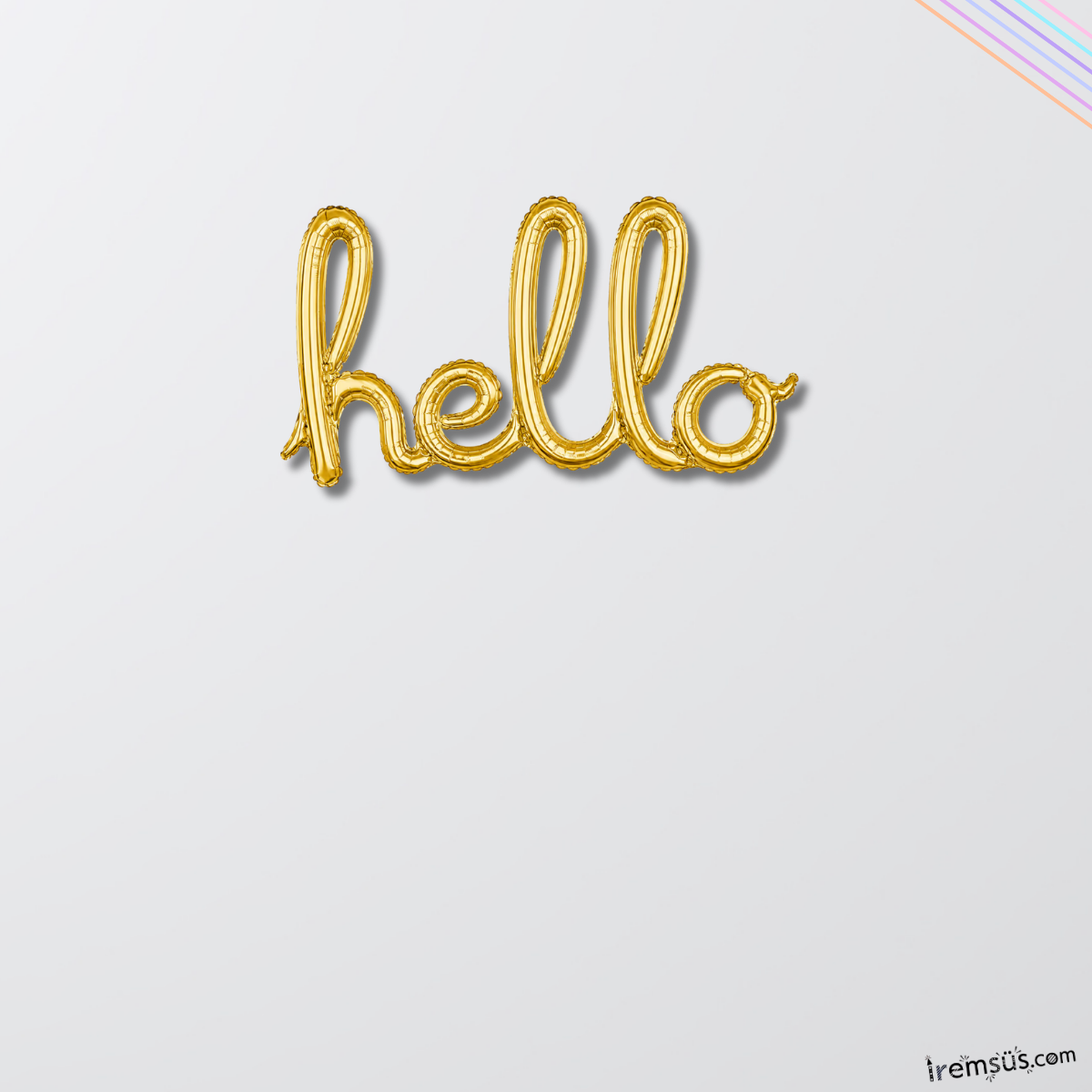 Hello Birleşik Yazılı Gold Renk Folyo Balon 100 cm