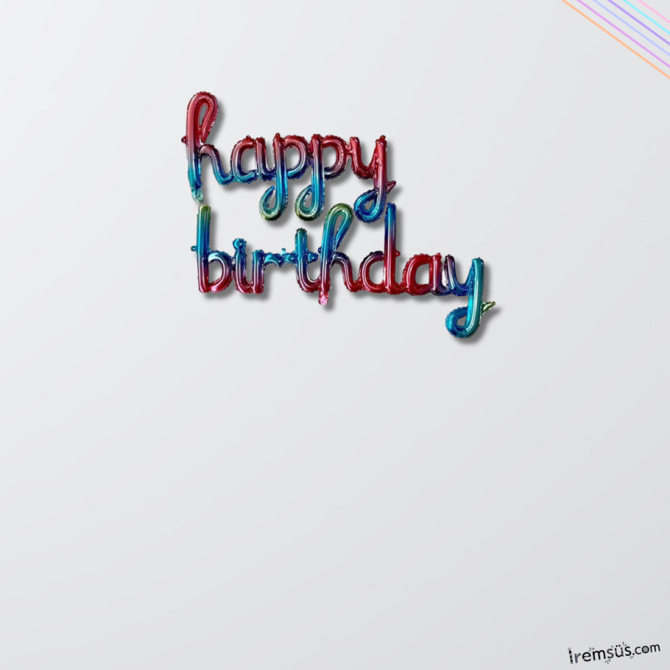 Gökkuşağı Renkli Happy Birthday El Yazılı Folyo Balon