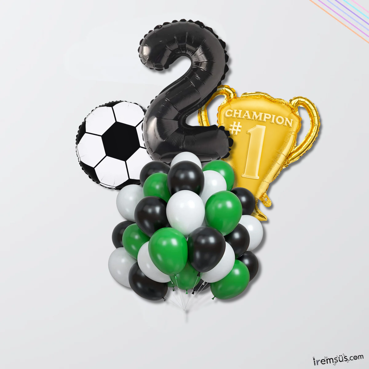 2 Yaş Şampiyon Doğum Günü Partisi Konsepti Folyo Balon Seti