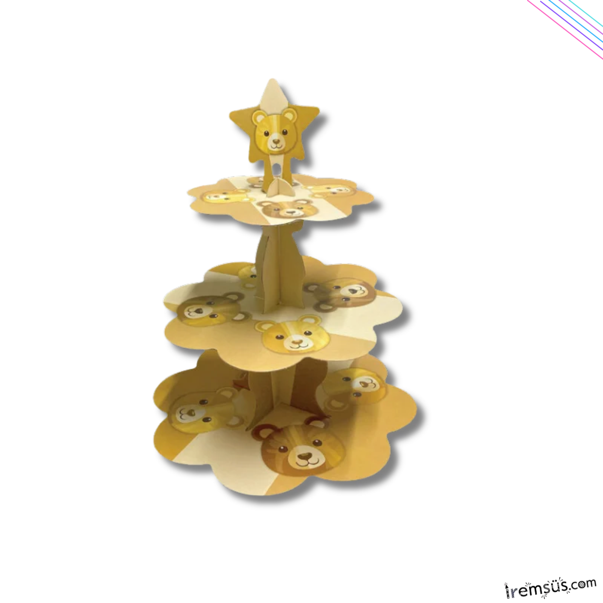 Ayıcık Konsept Doğum Günü Partisi 3 Katlı Cupcake Standı