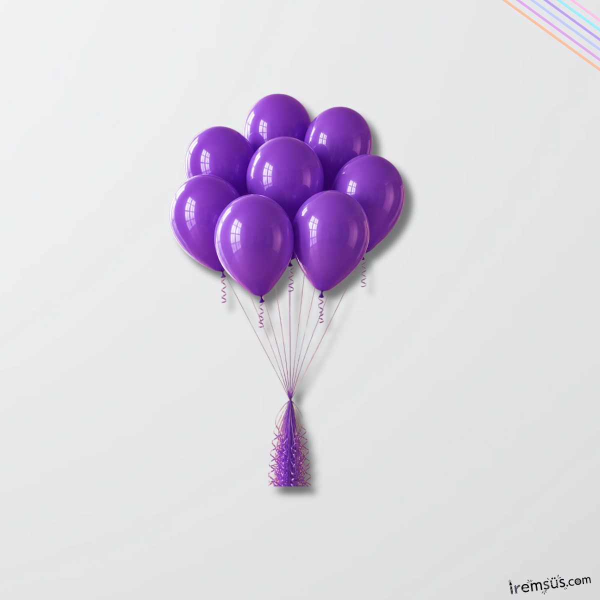 Mor Renkli Pastel Ton Lateks Balon 10 Adet Mor Konsept Doğum Günü Süsleme Balonu