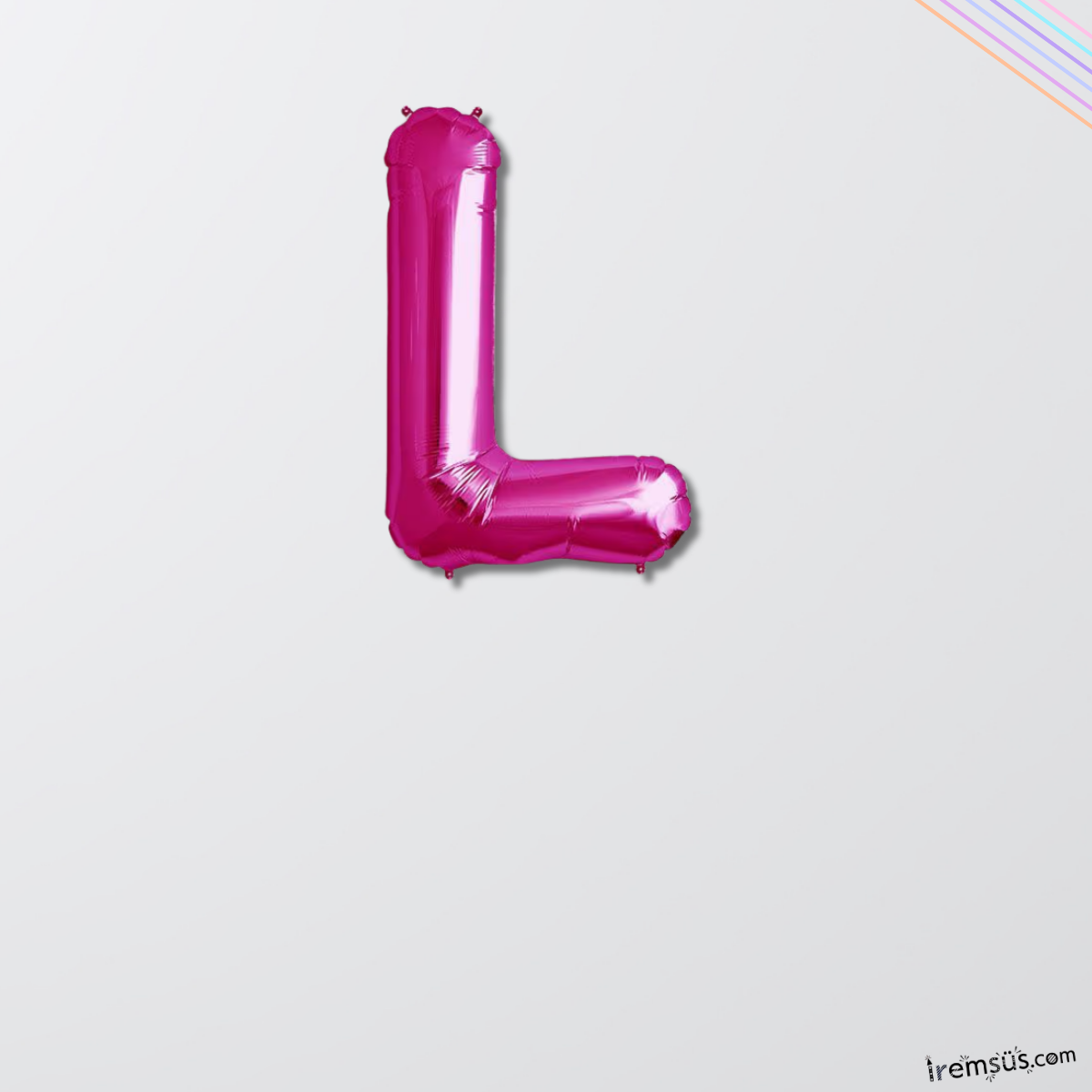 L Harfi Pembe Renk Folyo Balon 16'' 36 Cm