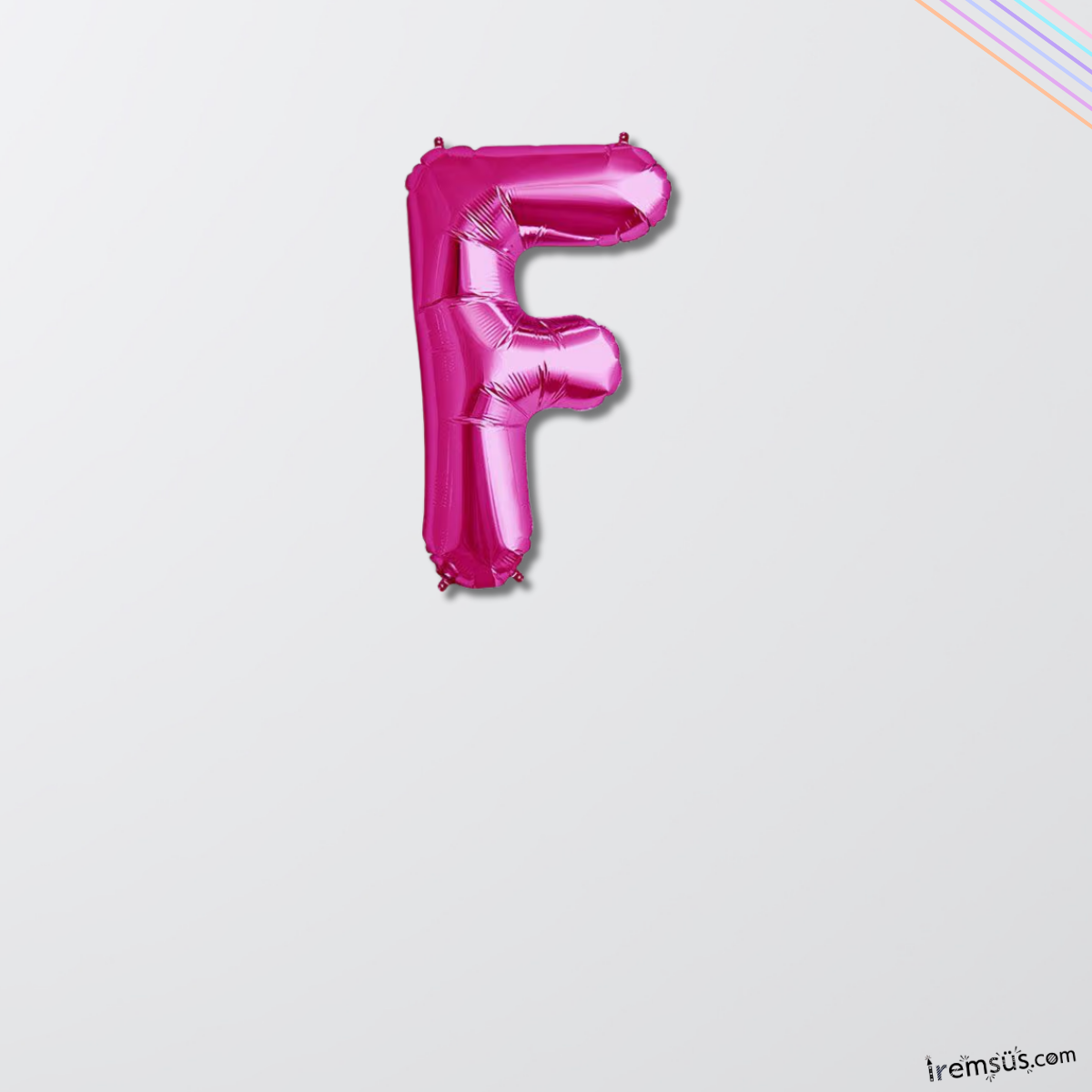 F Harfi Doğum Günü Pembe Renk Folyo Balon 16'' 36 Cm F Harf Folyo Balon Pembe Konsept