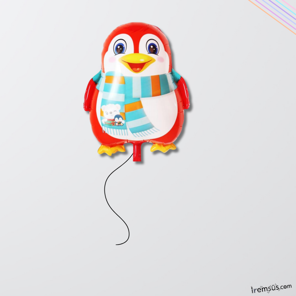 Sevimli Penguen Figür Folyo Helyum Balon 56 Cm