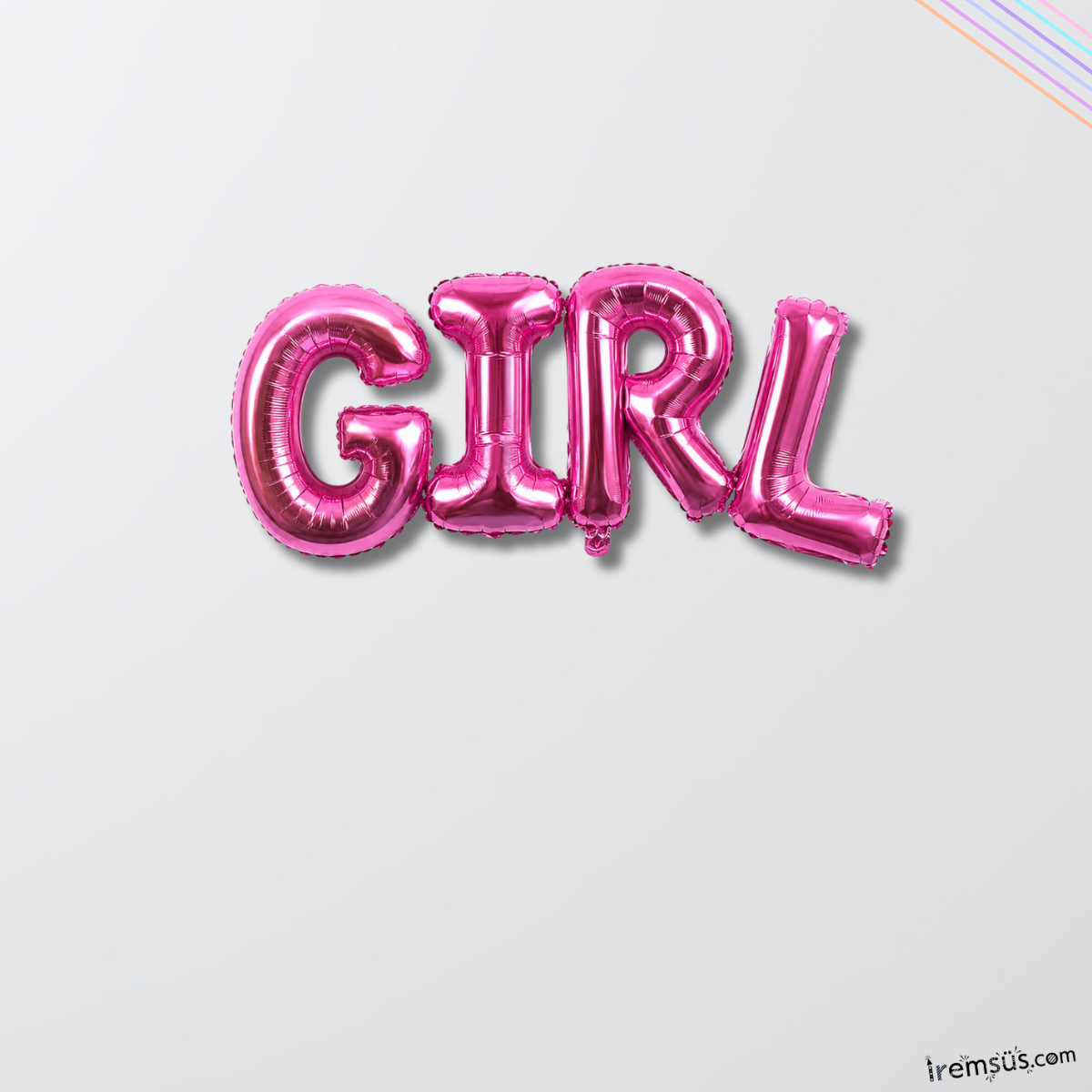 Girl Yazılı Birleşik Pembe Renk Folyo Balon 60 cm