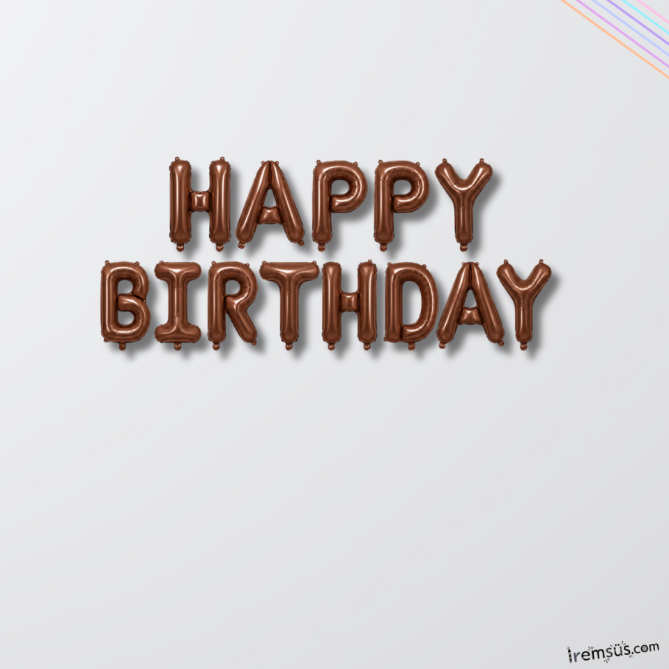 Happy Birthday Yazılı Kahverengi Folyo Harf Balon Seti 36 Cm