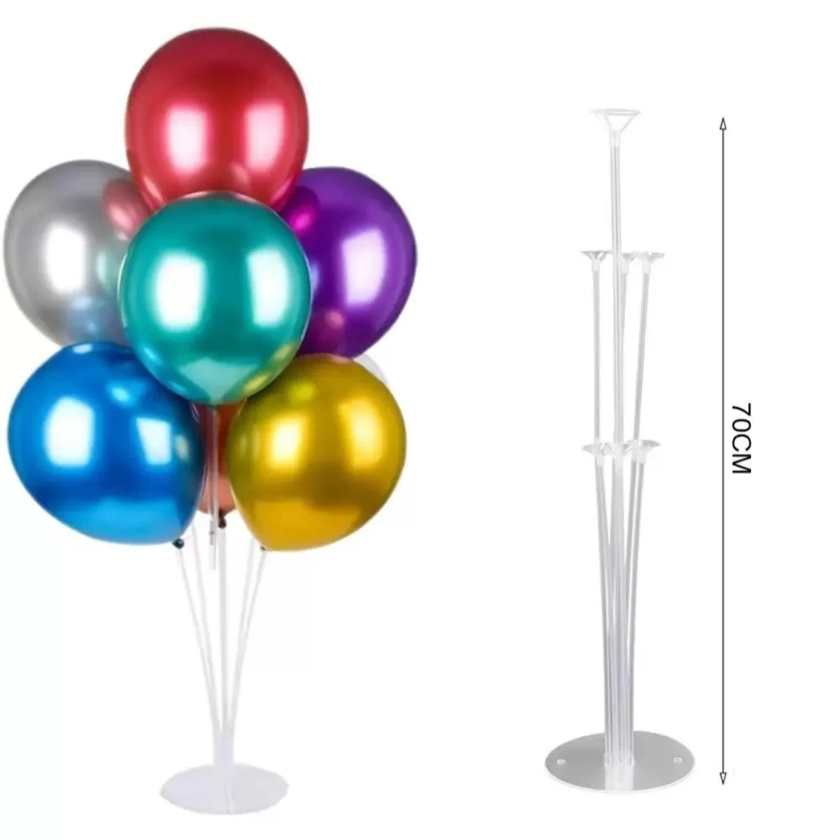 1 Adet 7'li Şeffaf Doğum Günü Ayaklı Balon Süsleme Standı