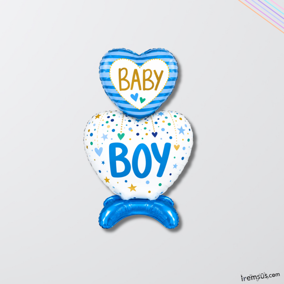 Baby Boy Yazılı Mavi Renk Ayaklı Folyo Balon 110 Cm