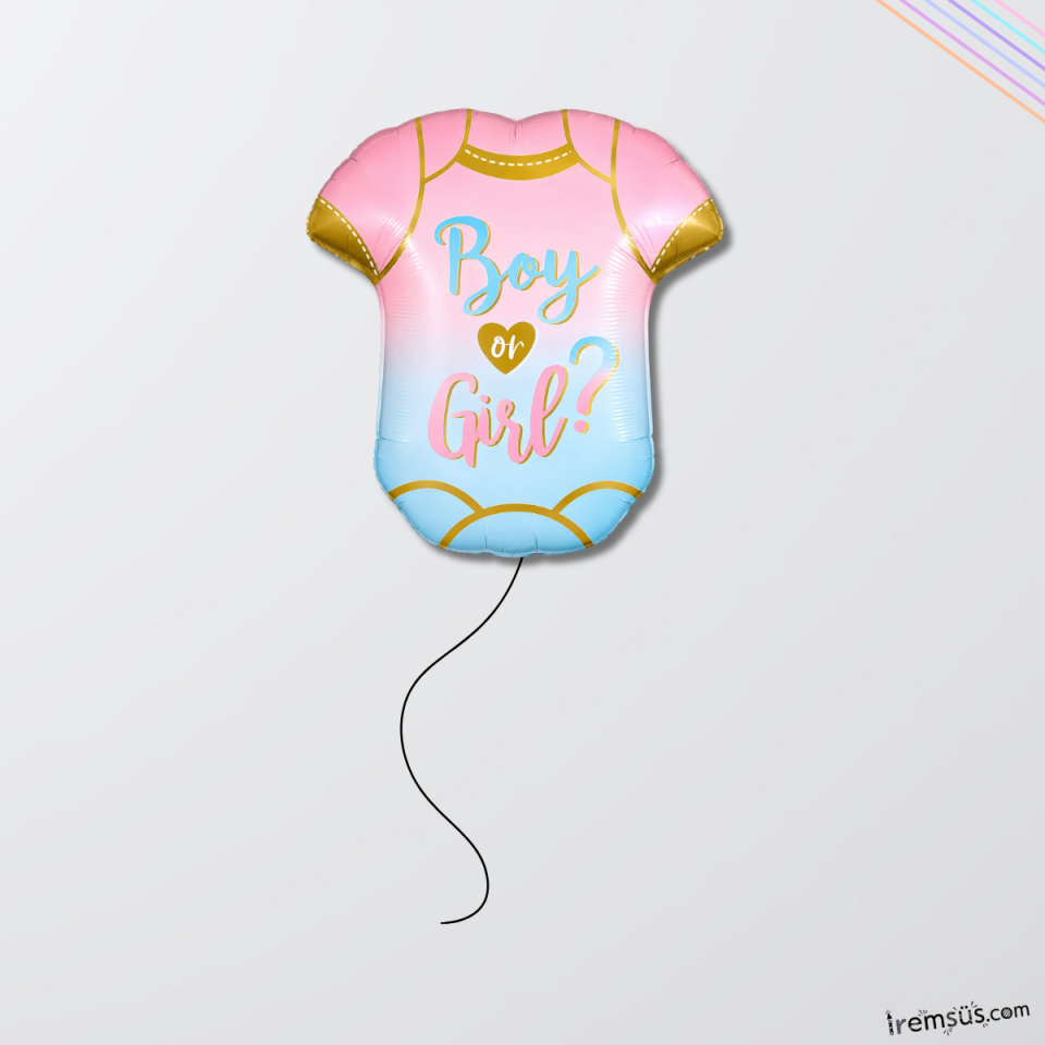 Boy Or Gırl Yazılı Tişört Figür Folyo Helyum Balon 62 Cm
