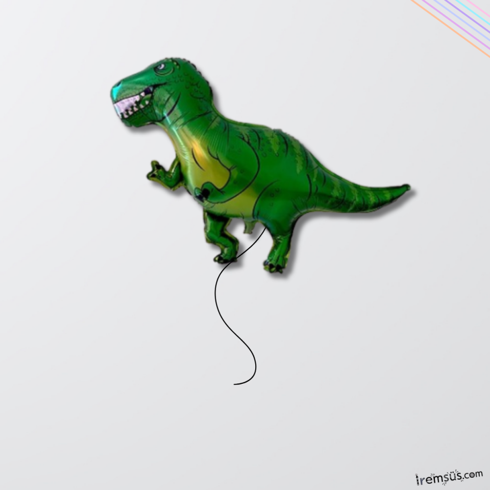 T-rex Jurassic Dinazor Yeşil Renk Folyo Helyum Balon 100 Cm