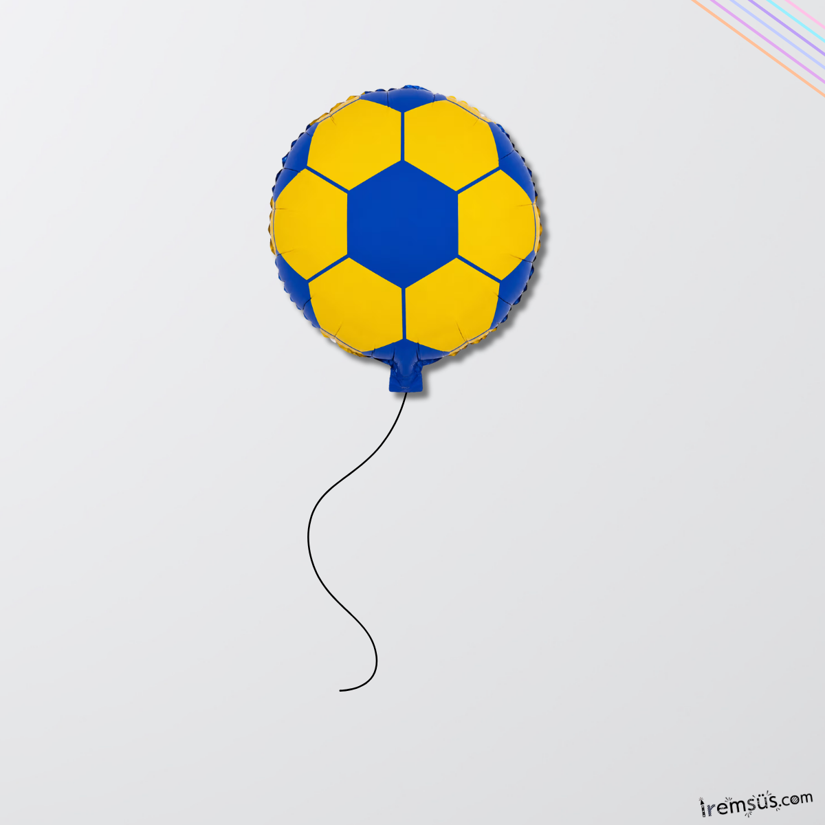 Sarı Lacivert Futbol Topu Folyo Helyum Balon Parti Balonu 18'' Fenerbahçe Doğum Günü Partisi