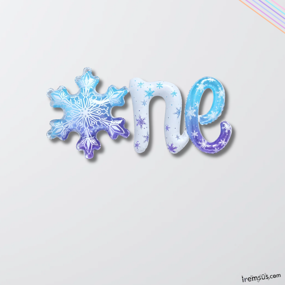 1 Yaş Doğum Günü Partisi Kar Tanesi Konsept Süsleme Balonu 114 Cm 1 Yaş Elsa Tema Süsleme Balon