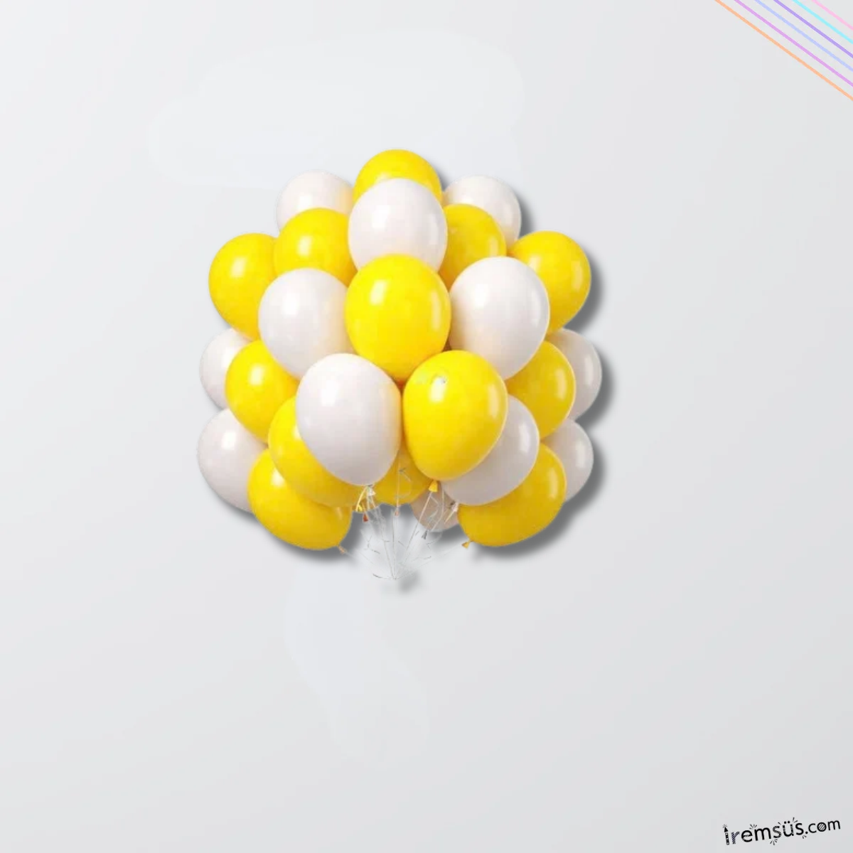 Sarı Beyaz Pastel Ton Karışık Renk Balon 12'' 10 Adet Papatya Konsept Parti Süsleme Balonu