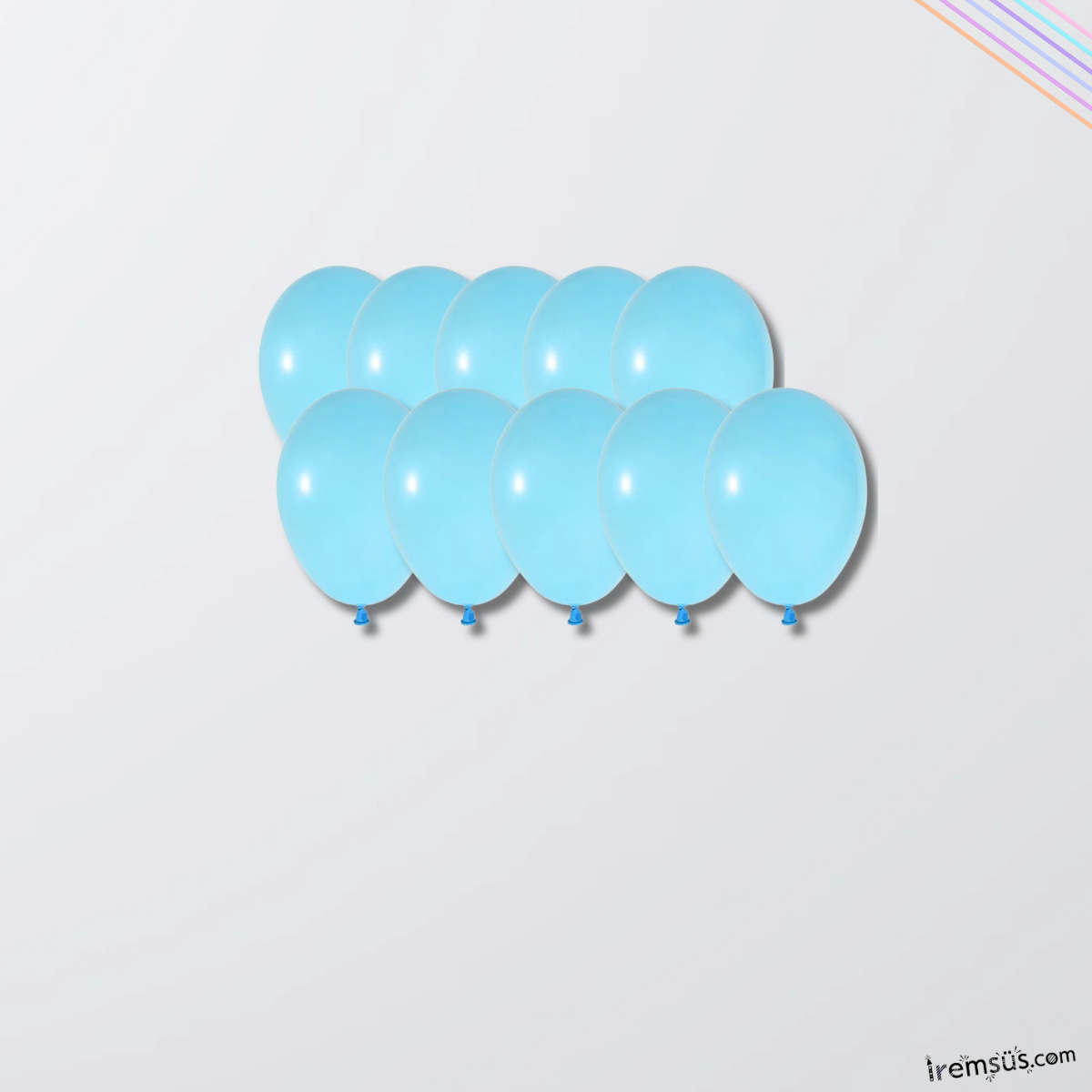 Mavi Renk Mini Boy Balon Pastel Ton 20 Adet 5''