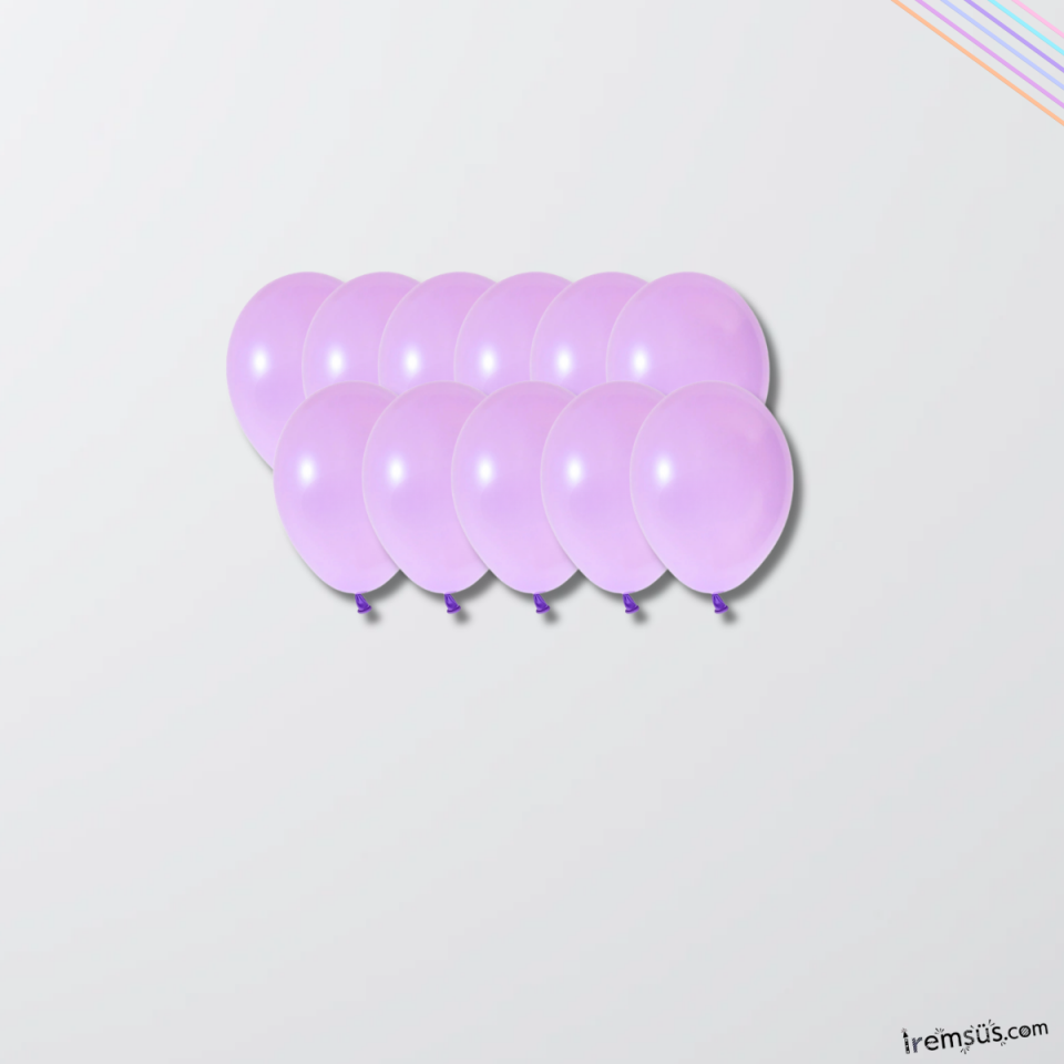 Lila Renkli Mini Pastel Ton Lateks Balon 20 Adet 5'' Makaron Konsept Süsleme Balon