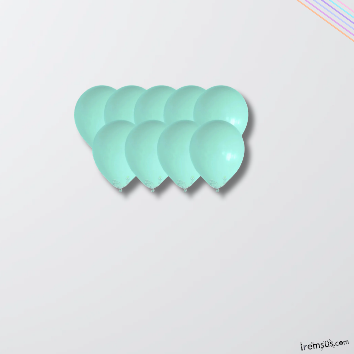 Su Yeşili Renkli Mini Pastel Ton Lateks Balon 20 Adet 5'' Makaron Konsept Süsleme Balon