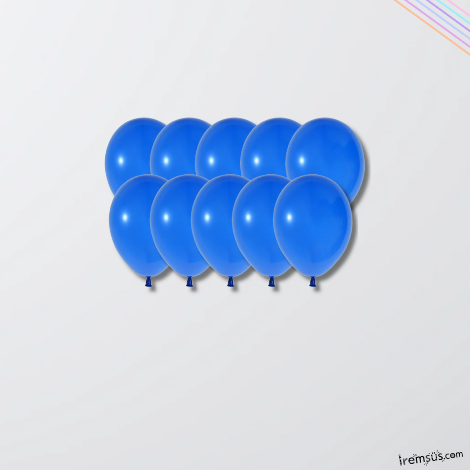 Lacivert Renkli Mini Pastel Ton Lateks Balon 20 Adet 5'' Mavi Konsept Süsleme Balon