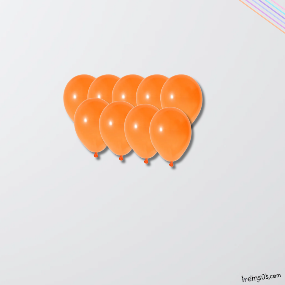 Turuncu Renkli Mini Pastel Ton Lateks Balon 20 Adet 5'' Turuncu Konsept Süsleme Balon