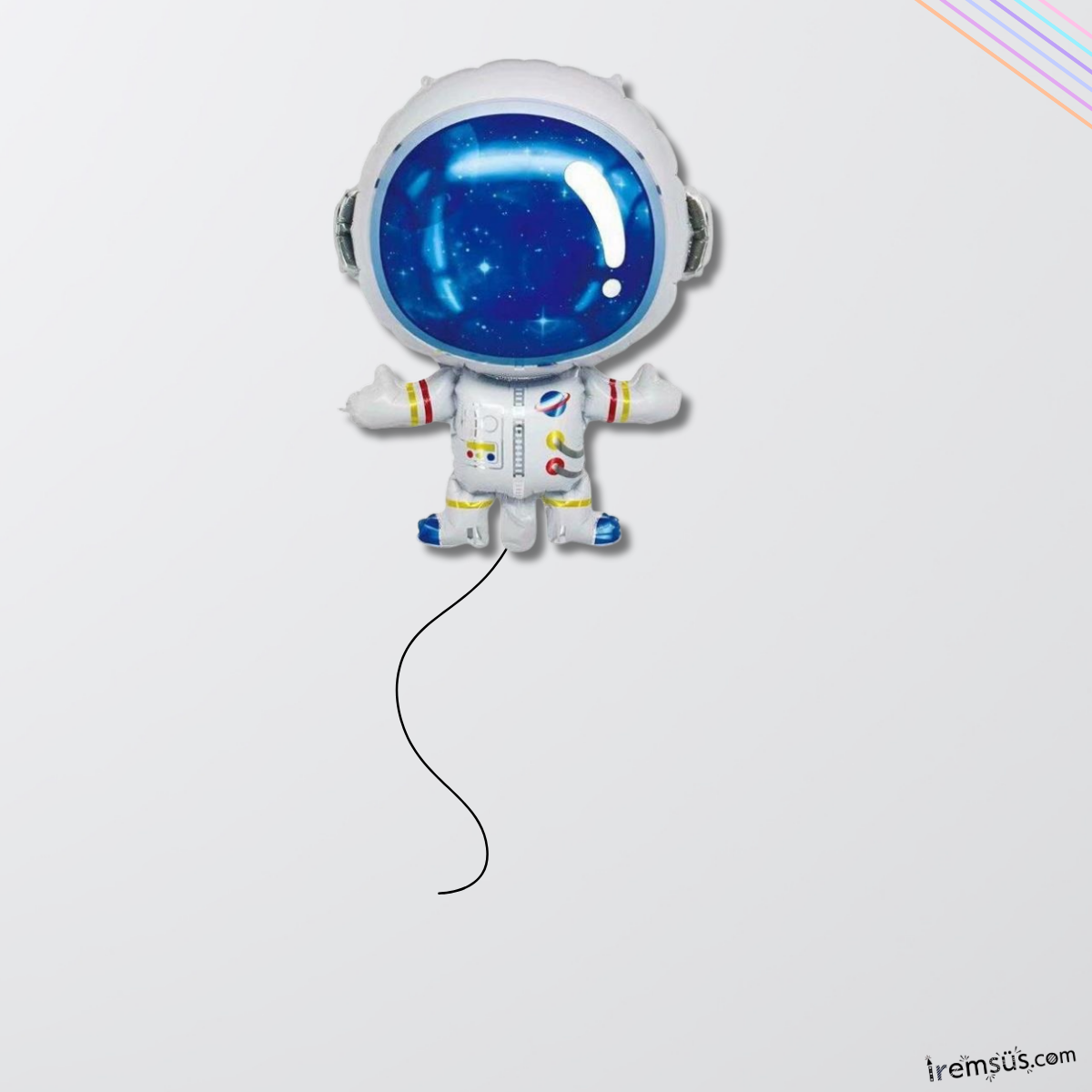 Astronot Şekilli Folyo Helyum Balon 60*52cm Uzay Konsept Doğum Günü Süslemesi