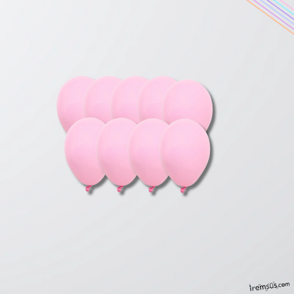 Pembe Renkli Mini Pastel Ton Lateks Balon 20 Adet 5'' Pembe Konsept Süsleme Balon