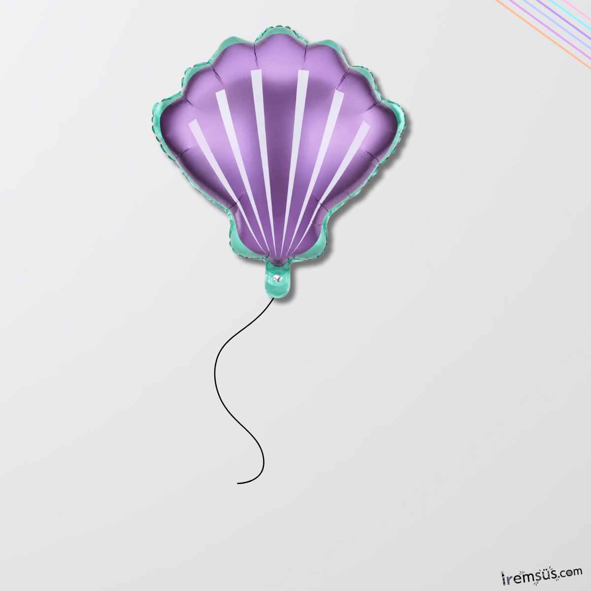 Deniz Kabuğu Folyo Helyum Balon 51*55cm Deniz Kızı Konsept Parti Süslemesi