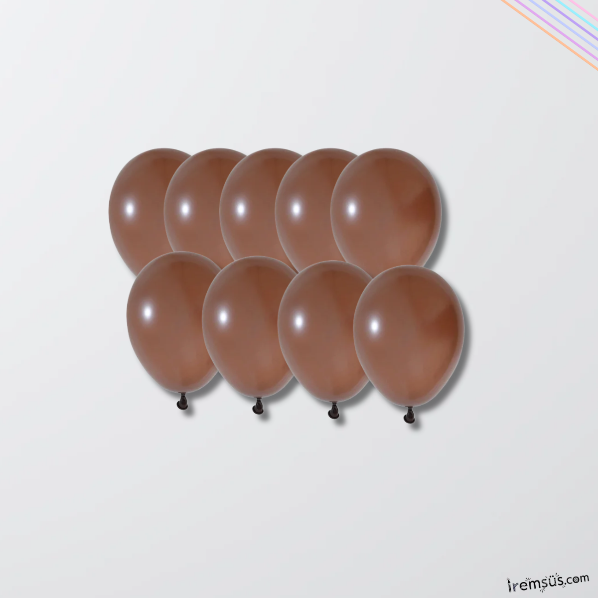 Kahve Rengi Renkli Mini Pastel Ton Lateks Balon 20 Adet 5'' Kahve Konsept Doğum Günü Süsleme Balonu