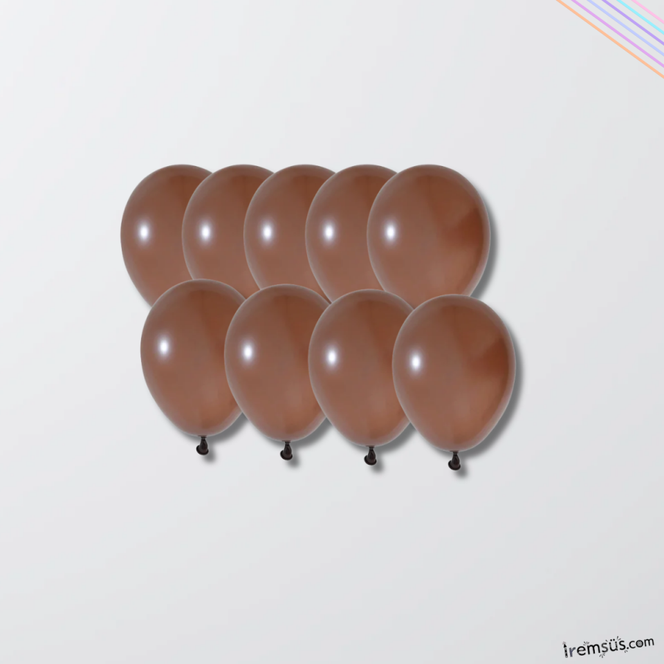 Kahve Rengi Renkli Mini Pastel Ton Lateks Balon 20 Adet 5'' Kahve Konsept Doğum Günü Süsleme Balonu