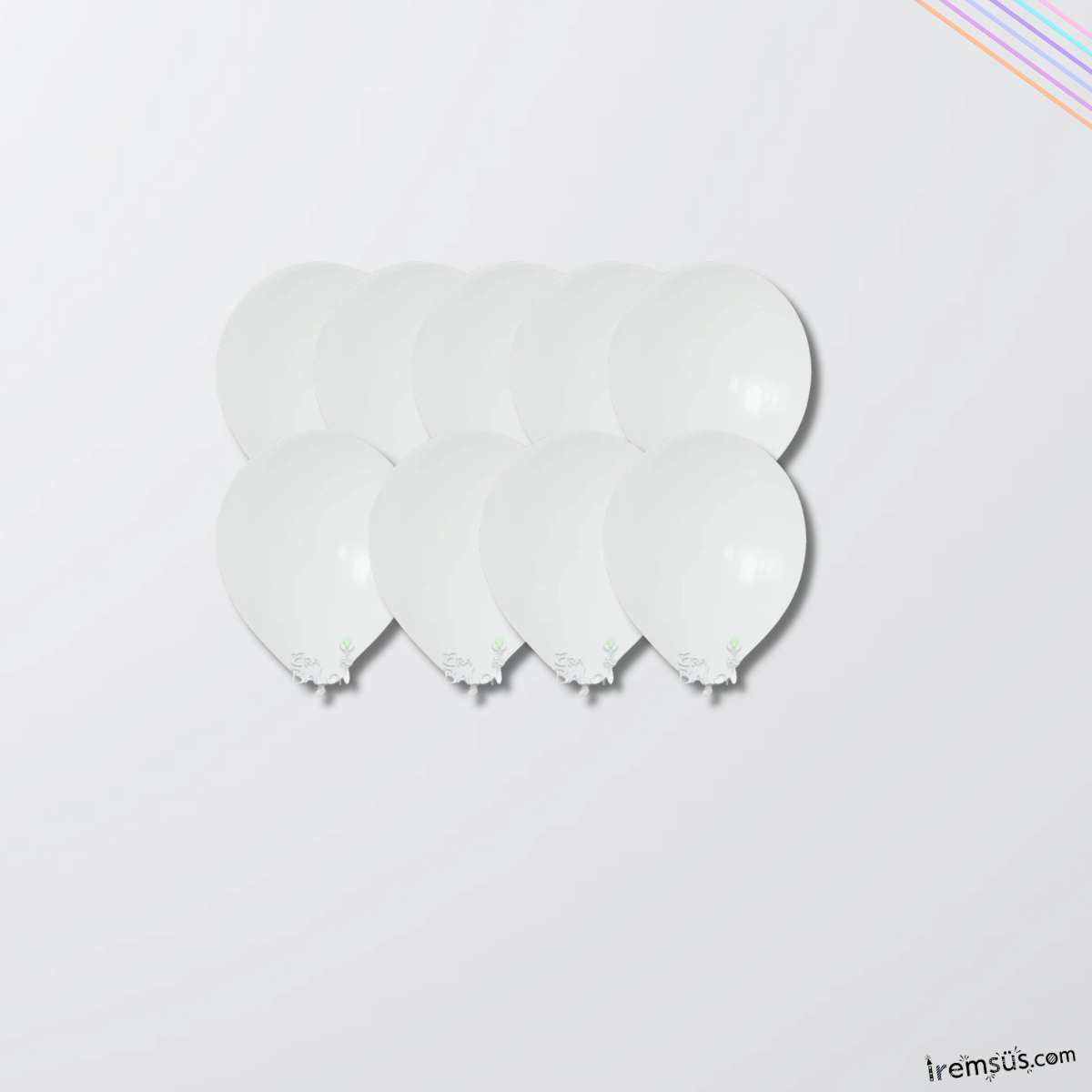 Beyaz Renkli Mini Pastel Ton Lateks Balon 20 Adet 5'' Beyaz Konsept Süsleme Balon