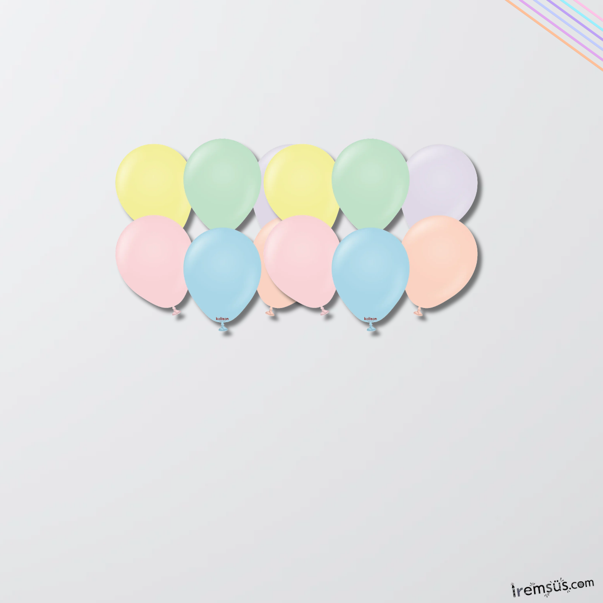 Makaron Karışık Renkli Mini Pastel Ton Lateks Balon 20 Adet 5'' Makaron Konsept Süsleme Balon
