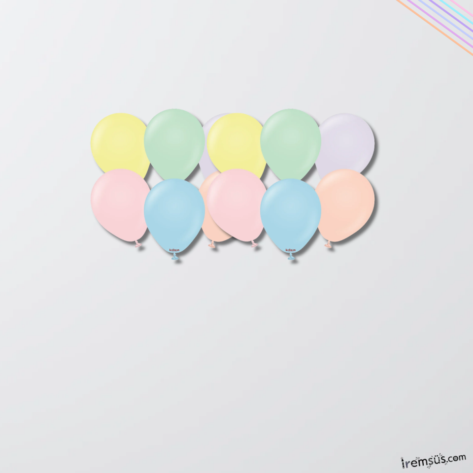 Makaron Karışık Renkli Mini Pastel Ton Lateks Balon 20 Adet 5'' Makaron Konsept Süsleme Balon
